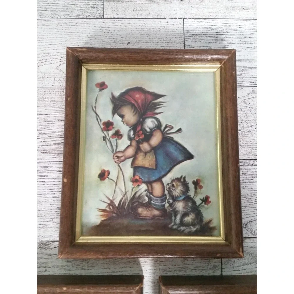 Vintage‎ Evans Framed Wall Hummel Goebel Set of 3 Intercraft Kids Boys Girls